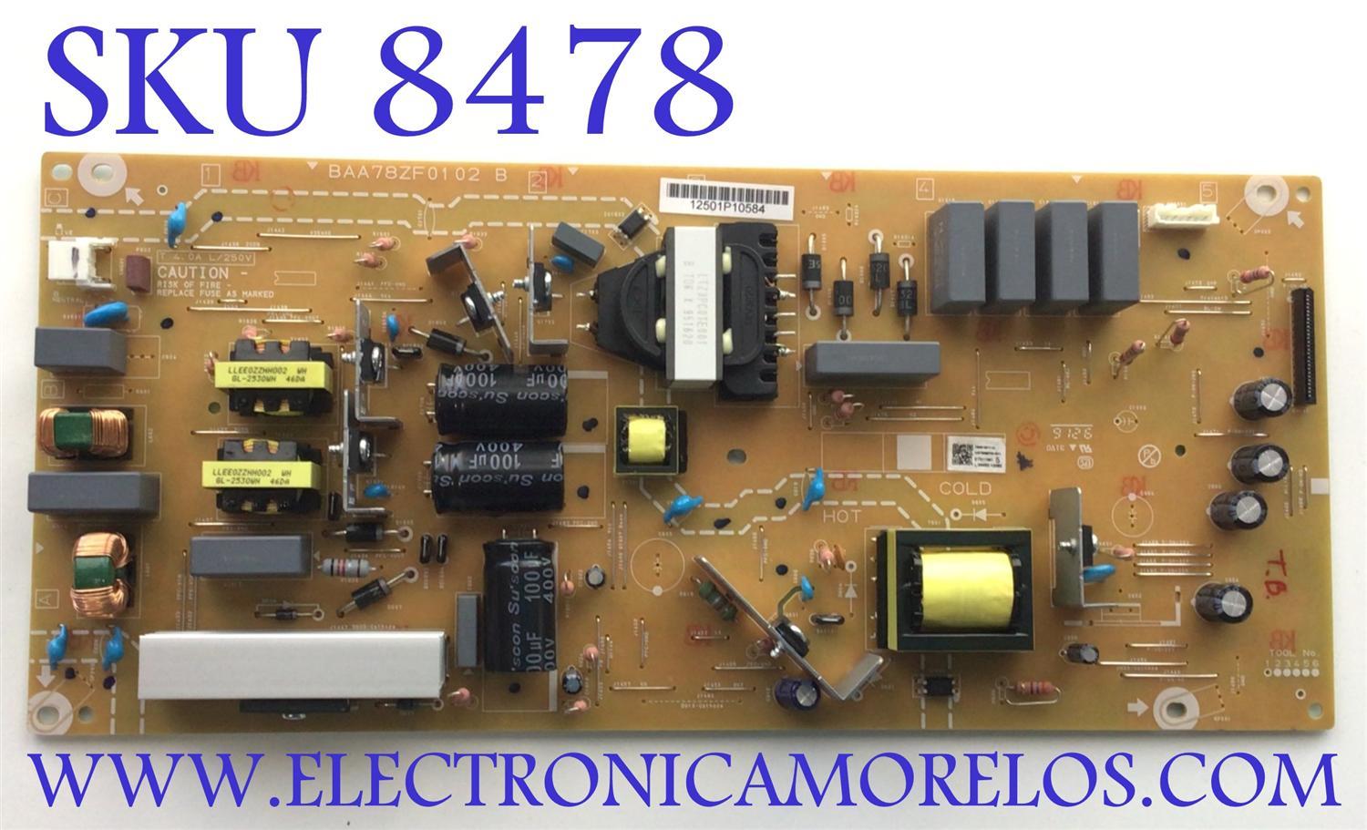 FUENTE DE PODER PARA TV PHILIPS / NUMERO DE PARTE AB780MPW-001 / BAA78ZF0102 B / BAA78ZF0102 1 / AB780MPW001 / BAA78ZF01021 / AB780MPW / MODELO 65PFL5603/F7